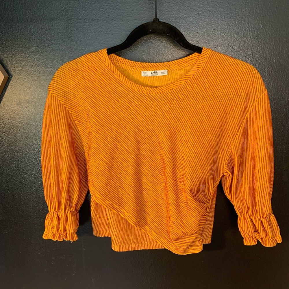 Zara Wrap  Knit Crop Top, Small